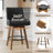 Extra-Wide 360° Swivel Bar Stool With Pocket Spring Seat & Solid Wood Base-1781230770