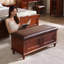 Banc rembourré en cuir véritable brun café-1535425660