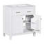 Meuble-lavabo de 30 pouces avec lavabo en céramique, armoire de salle de bain simple blanche moderne avec 2 portes et une tablette, portes à fermeture en douceur-102299746