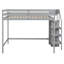 Lit mezzanine double avec garde-robe et escalier de rangement intégrés-965888993