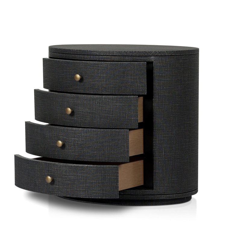 Amelia 4 - Drawer Nightstand, Black Linen