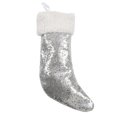 Seabrooks Shimmering Sequin And Sherpa Stocking