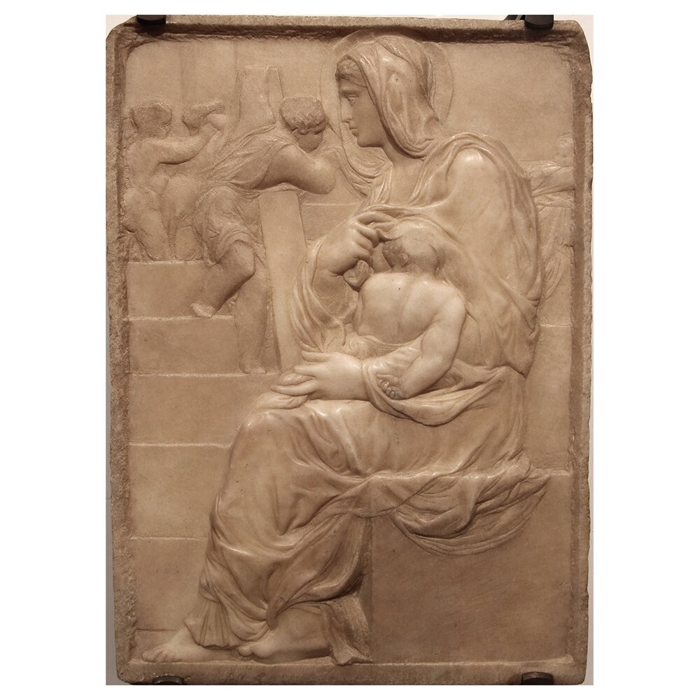 Leinwandbild Madonna an der Treppe von Michelangelo