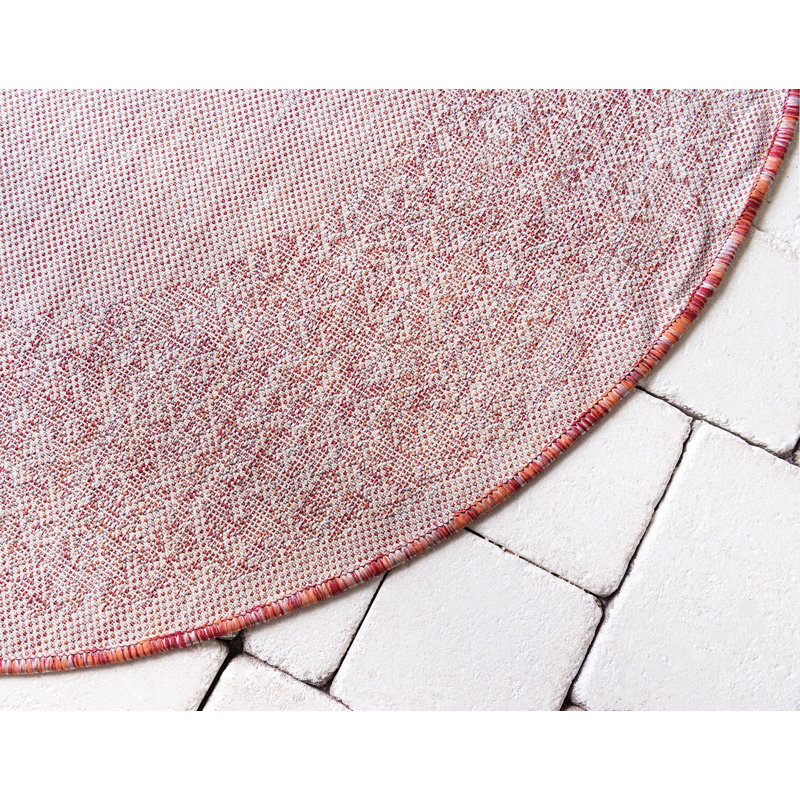 Tapis intérieur / extérieur rouge rouille Dmitri, Rectangle 9 pi x 12 pi