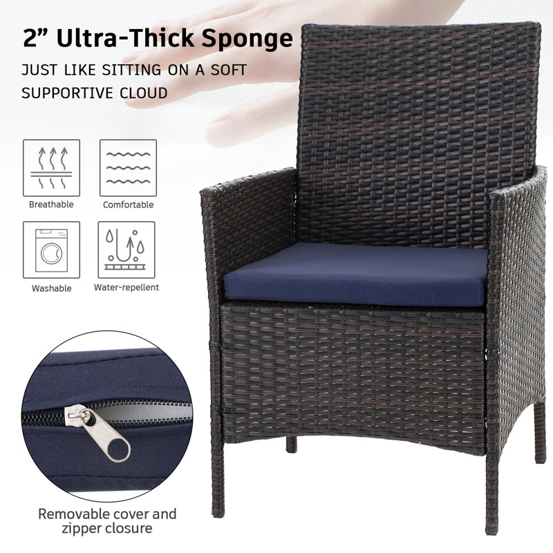 Arnzazu 4 - Person Patio Dining Set with Square Table , Cushions Included