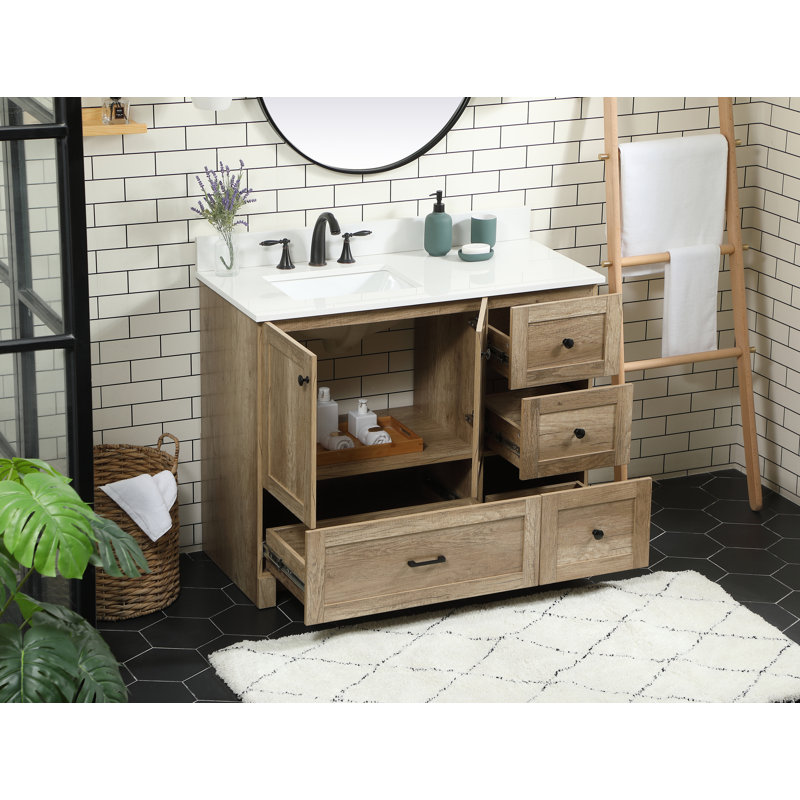 Ensemble de meuble-lavabo simple 42 po Soma, Chêne naturel