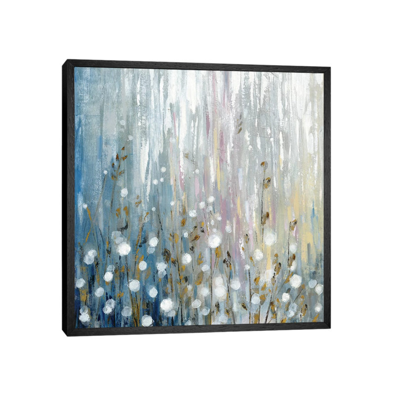 January Branches Flowers by Silvia Vassileva - Gallery-Wrapped Canvas Giclée on Canvas, 45.72 cm H x 45.72 cm W, Black Framed