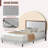 Wooden platform bed with upholstered base-2029263068-2029263067