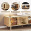 70" Tv Stand For Tvs Up To 80" With Sliding Doors & Led Light