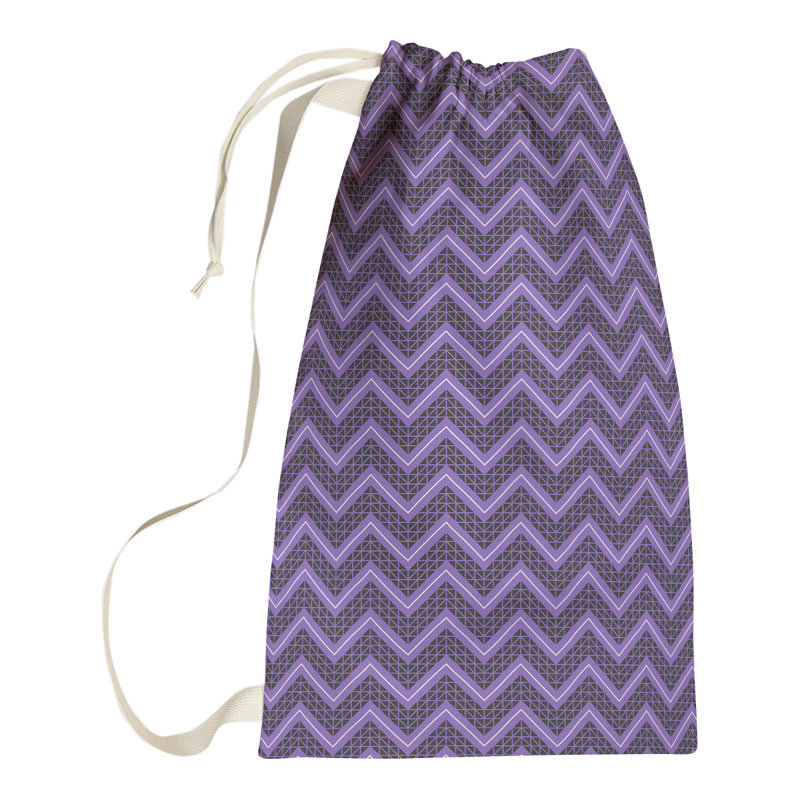 Sac à linge Stephenie, H 36 po x l 28 po x P 1,5 po, Mauve / Noir
