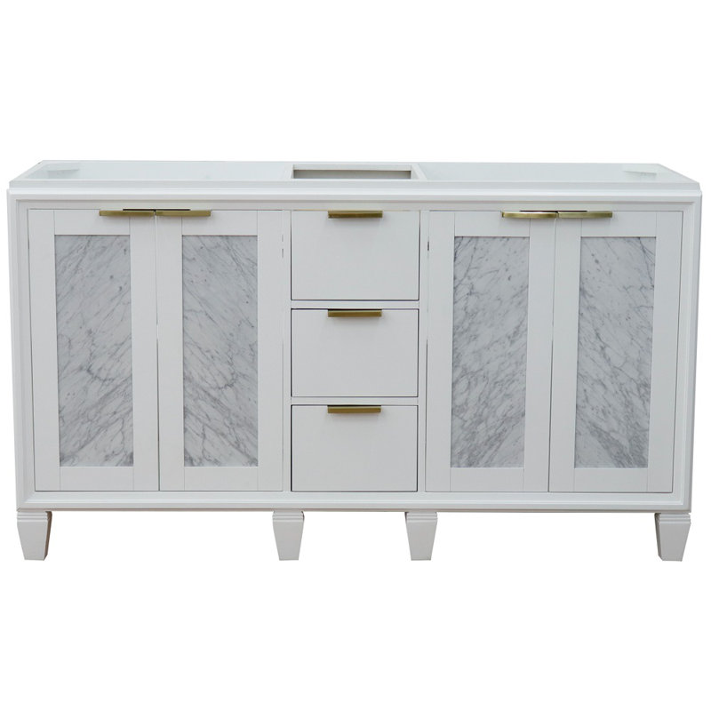 Schreck 60'' Double Bathroom Vanity Base Only, White