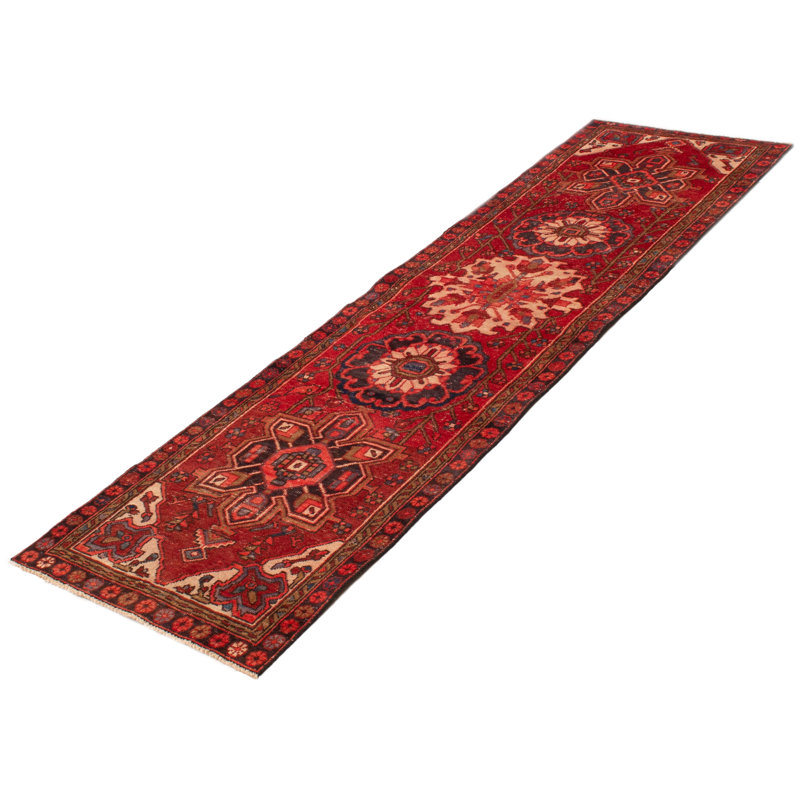 Tapis de couloir unique en laine 2 pi 11 po x 10 pi 3 po Attilia