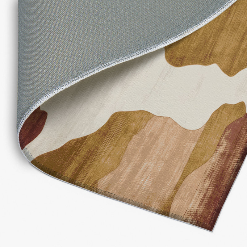 Tapis intérieur et extérieur brun Watercolor, Rectangulaire 2 pi x 3 pi