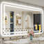 Miroir de meuble-lavabo à DEL avec fonction de mémoire, 3 températures de couleur et éclairage à intensité variable-534123059-534123060