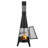 20 Inch Chiminea Outdoor Wood Burning Firepit with Grill Mesh & Chimney Coat