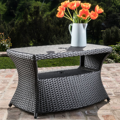 Élégante méridienne pour table d'appoint - et fer à repasser, fente pour parasol, mobilier de patio, P 22 po x l 34 po H 19,5 po, brun multi-espace pour assiettes,