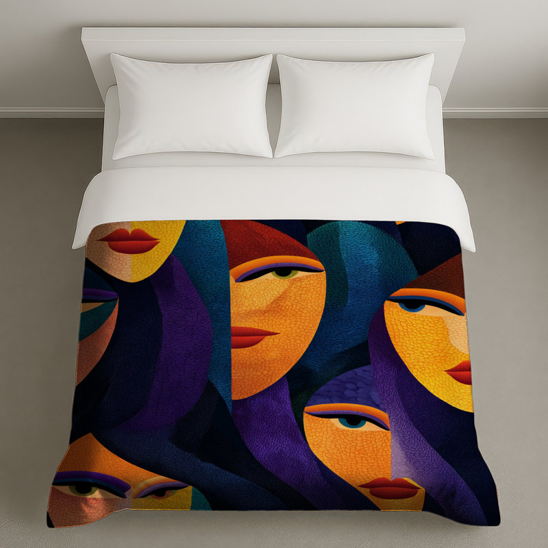 Housse de couette à motif abstrait, Grand lit