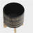 S/2 5/8" GLAZED PLANTER W/ STAND, BLACK