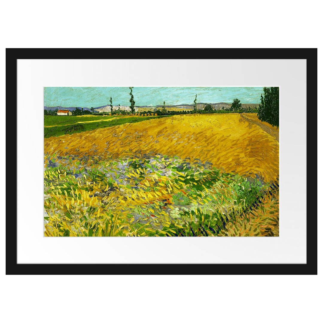 Gerahmter Kunstdruck Wheat Field von Vincent Van Gogh