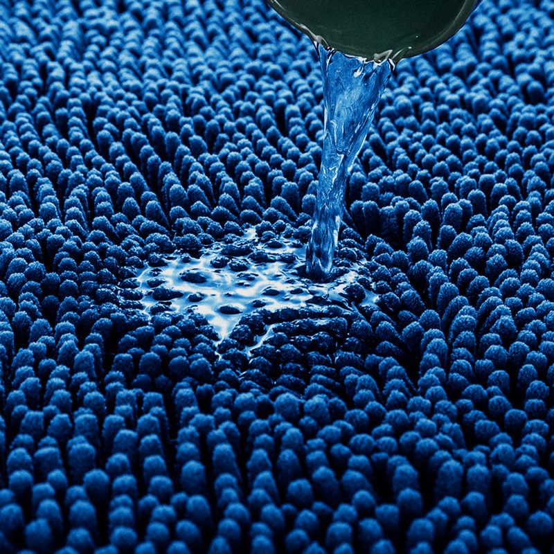 Aspire Homeware Ultra-Soft Chenille Bathroom Rug Mat with Non-Slip Backing, Navy, Reactangle (40cm W x 60cm L)