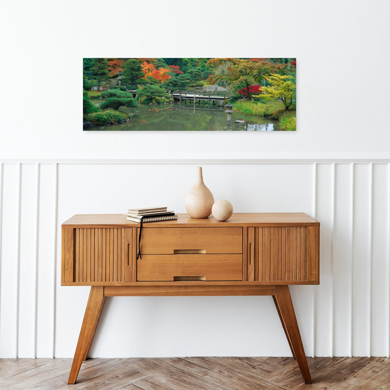 «Plank Bridge», le jardin japonais, Seattle, Washington State, États-Unis, architecture abstraite, forêt, art mural
