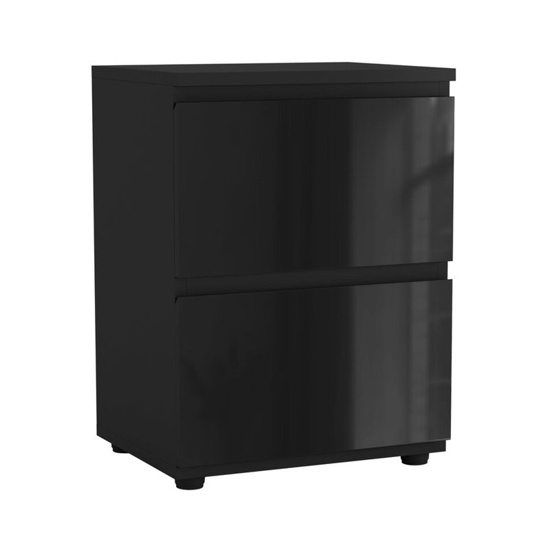 Otella 36cm W Metal Bedside Table, Black