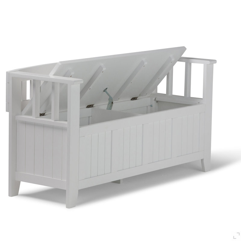 Banc de rangement pour hall d'entrée en bois massif de 48 pouces de largeur