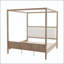 Lit plateforme à baldaquin en bois avec tête de lit tapissier-129196742-129196745