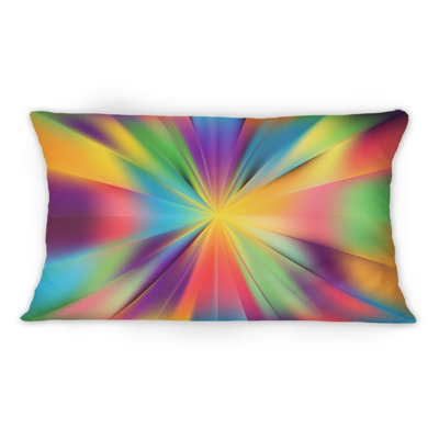 Bright And Colourful Radial Rays - Modern Printed Throw Pillow
