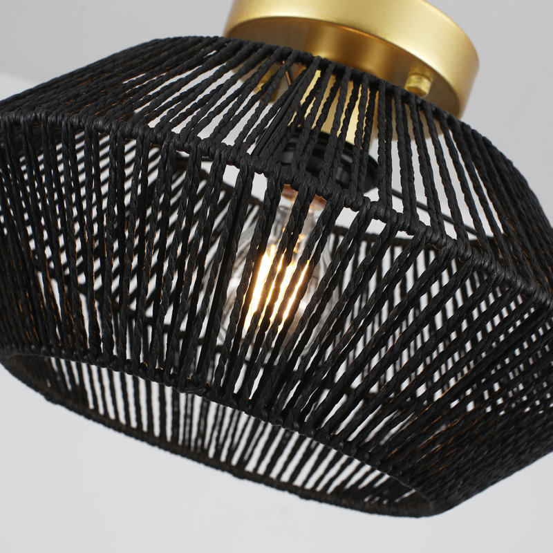 Tamoa Semi Flush Mount, Gold, Black