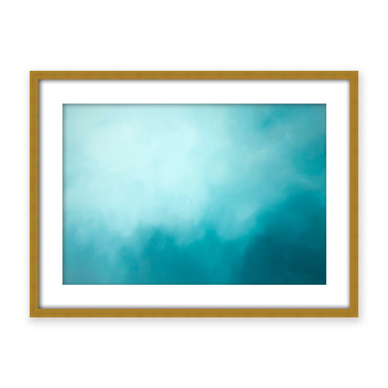 Coastal Retreat Underwater Clouds XIV by - Floater Frame Print on Canvas, 30" H x 40" W x 1.125" D, Framed Matted Print