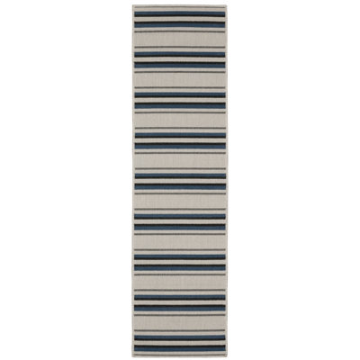 Tapis intérieur / extérieur beige / bleu Musgrove