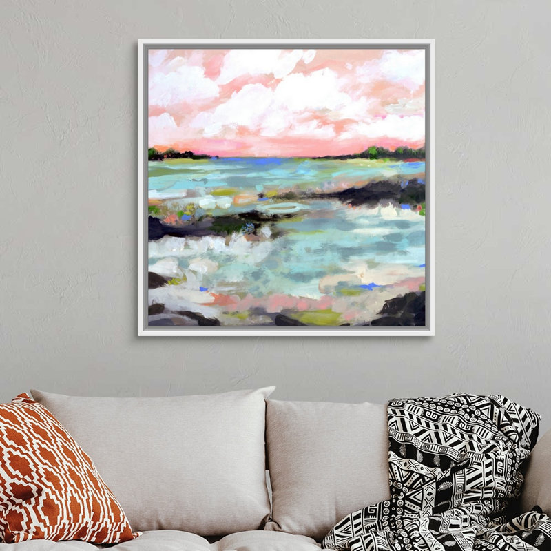 «Surfscape III» par Karen Fields - reproduction d'art, Toile blanche encadrée, H 38 po x l 38 po x P 1,75 po
