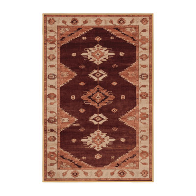 Machine Washable Overdyed Brown Area Rug