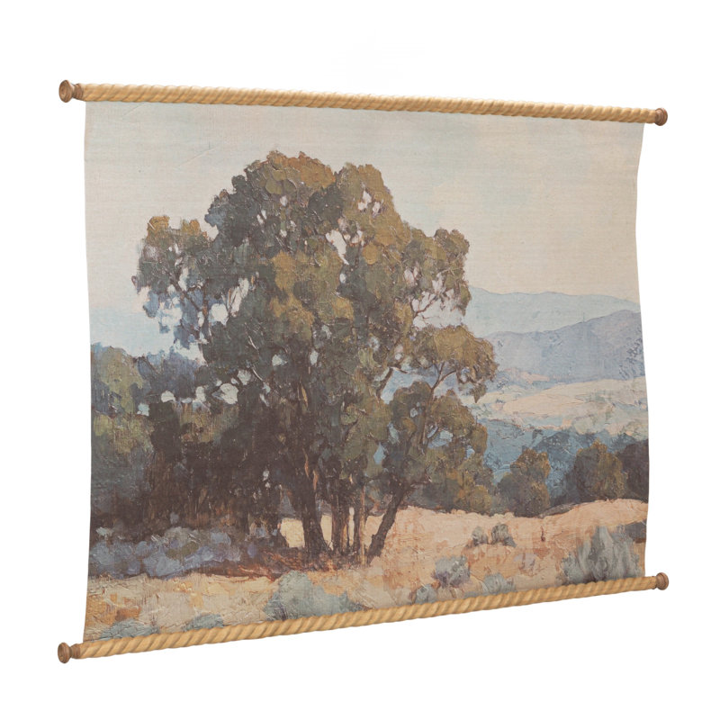 Canvas And Wood Scroll Landscape Wall Decor
