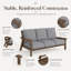 Ensemble de conversation de patio en PEHD pour 2 personnes avec coussins, ensemble de canapé de patio toutes saisons, ensemble de conversation extérieur-1408171912-1408171921-1408171925
