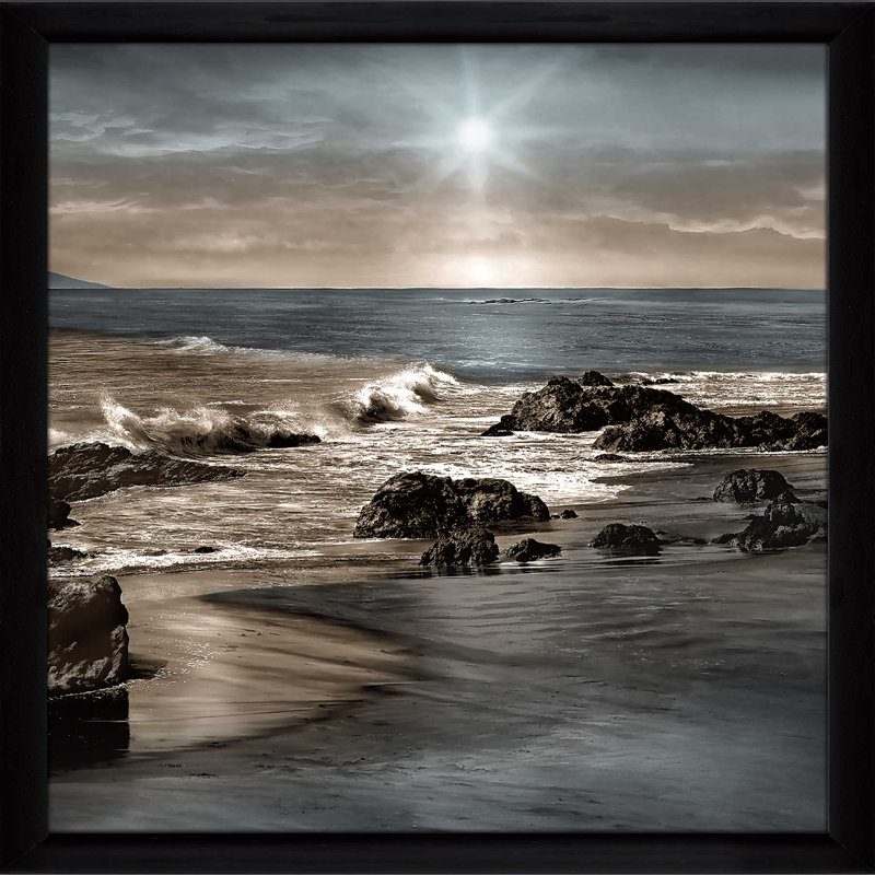 «Blue Sea Sunset II», reproduction d'impression encadrée, H 25,5 po x l 25,5 po x P 1 po