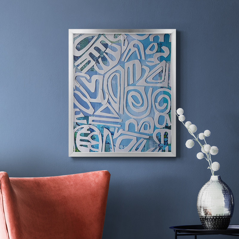 Toile encadrée de qualité supérieure Santorini - prête à être accrochée, Argent, H 24 po x l 20 po