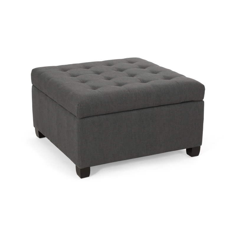 Fabric With Elegant Accents And Storage - Dark Gray 31"x31"x18.6 Ample Design, Dark Gray