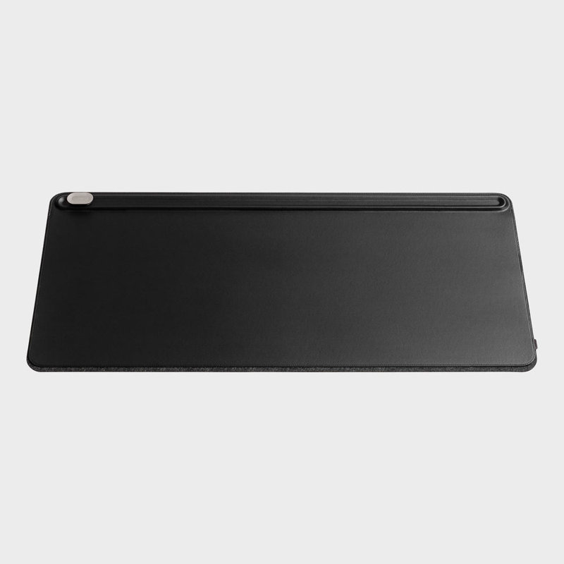  Desk Mat Premium Vegan Leather & Recycled PET Felt, Black Large