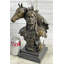 Sculpture buste Tatiyona, homme et cheval amérindien en bronze, art occidental, 14 po x 10 po