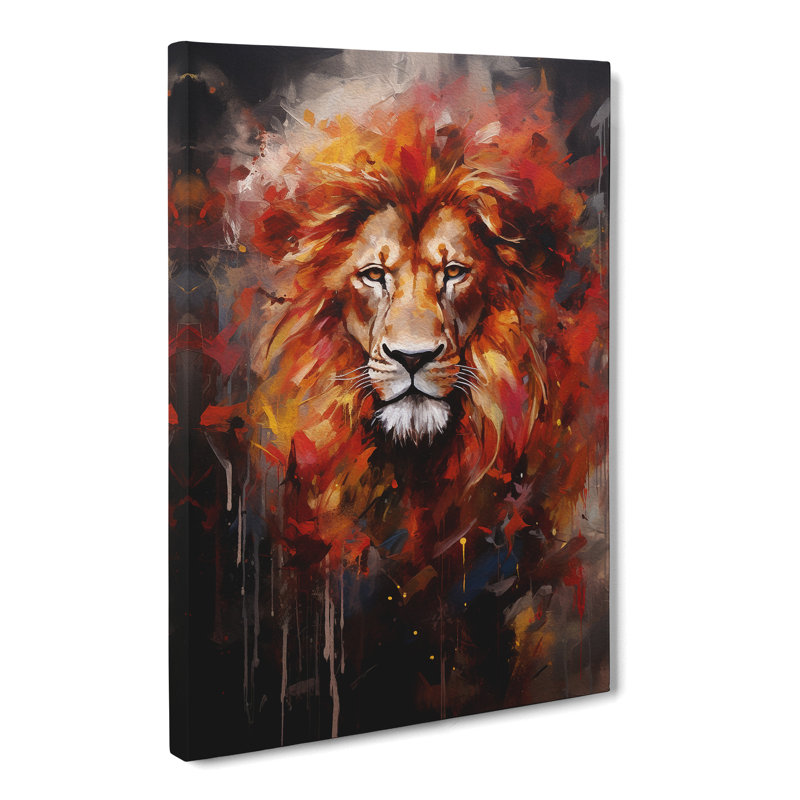 Lion Modern No.3 - Wrapped Canvas, 76cm H x 50cm W x 3cm D