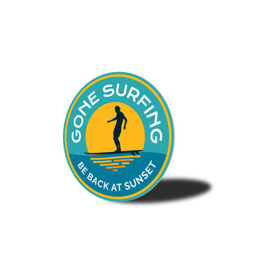 Panneau en aluminium «Gone Surfing Sunset»