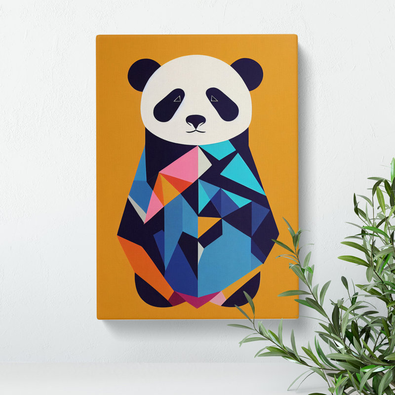 XV1022-3395X Panda Bear Abstract - Print, 50cm H x 35cm W, Wrapped Canvas, No Matte