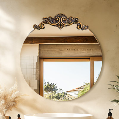 Miroir mural rond baroque rétro