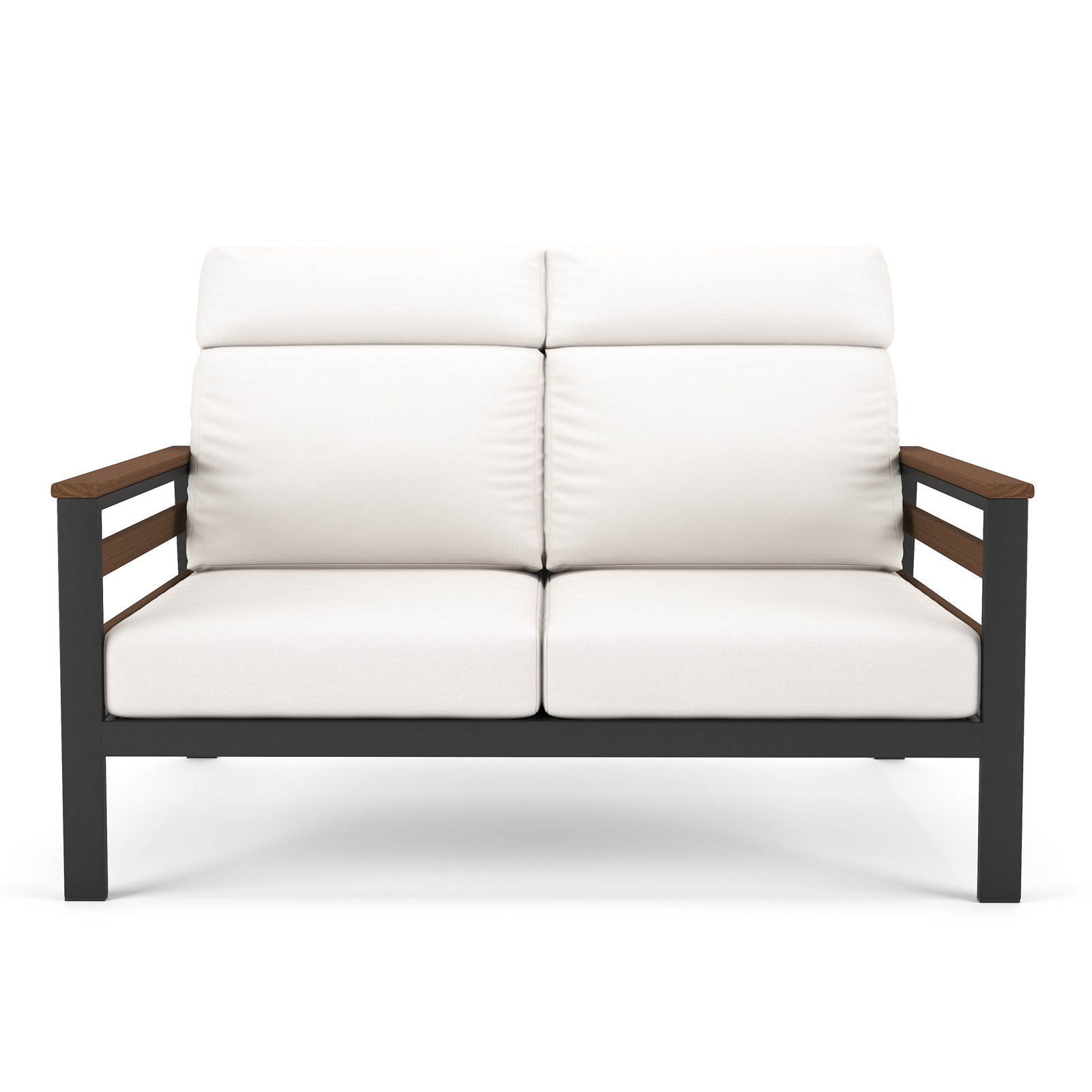 Townsend 55" Sunbrella® Patio Loveseat, Brown, Canvas White