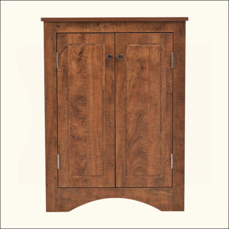 Triangle Bathroom Storage Cabinet With Adjustable Shelves, Freestanding Floor Cabinet For Home Kitchen, Brown