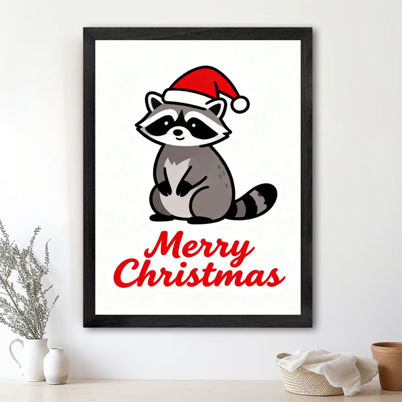 Art mural rétro noir encadré «Merry Christmas», impressions de style rétro, H 37 po x l 25 po
