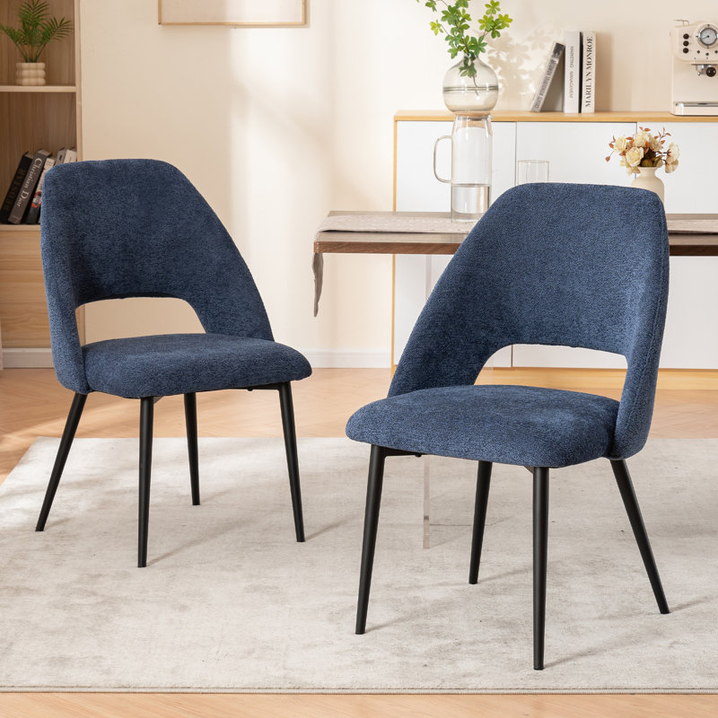 Chaise d'appoint rembourrée Modern, Tissu bleu