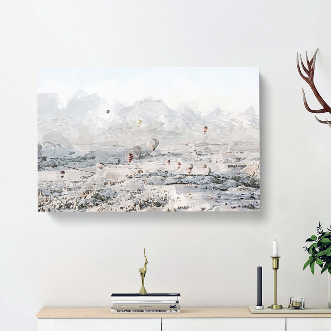 Hot Air Balloons Over Turkey In Abstract - Wrapped Canvas
